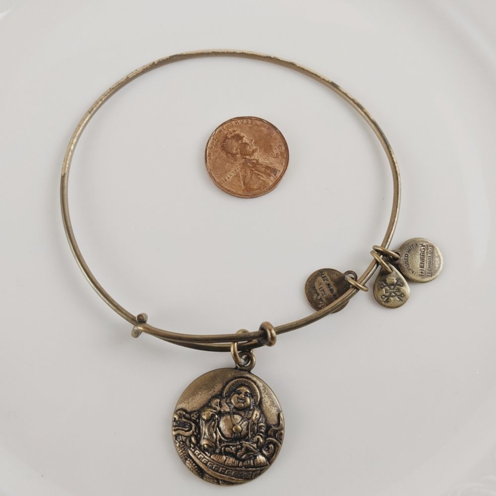 Alex and Ani Rafael Gold Laughing Buddha Bracelet